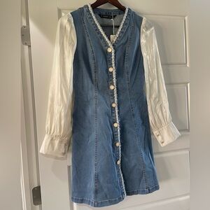 Denim Blue and White Dress